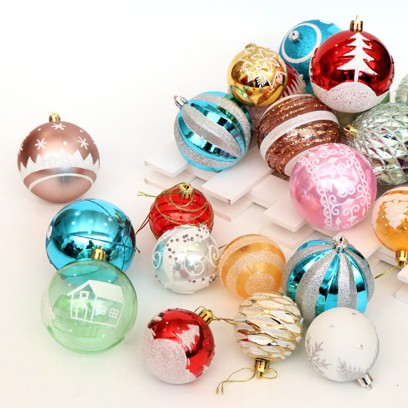 PVC Christmas ball ornament, plated and then painted by hand