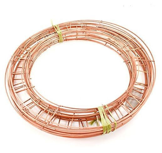 Bare gold hoop wreath frame formed from steel wire, one piece per order
