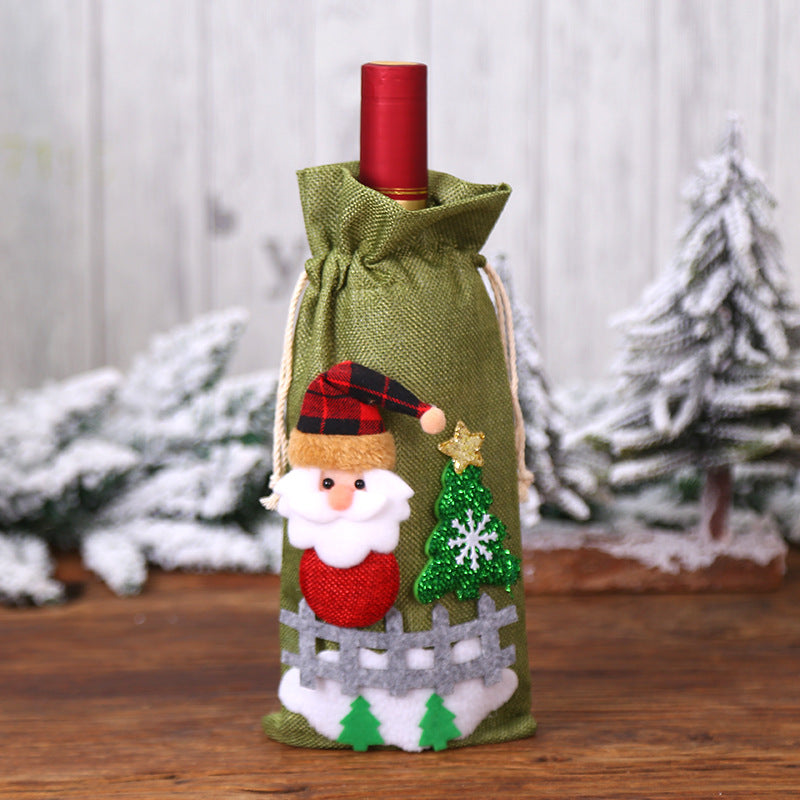 Christmas wine bottle sleeve also offered as a set of three covers