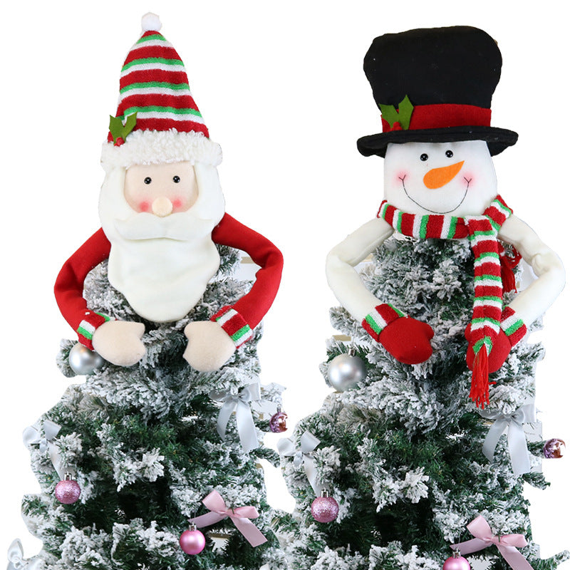 Snowman flannel tree topper hat, one of three character designs