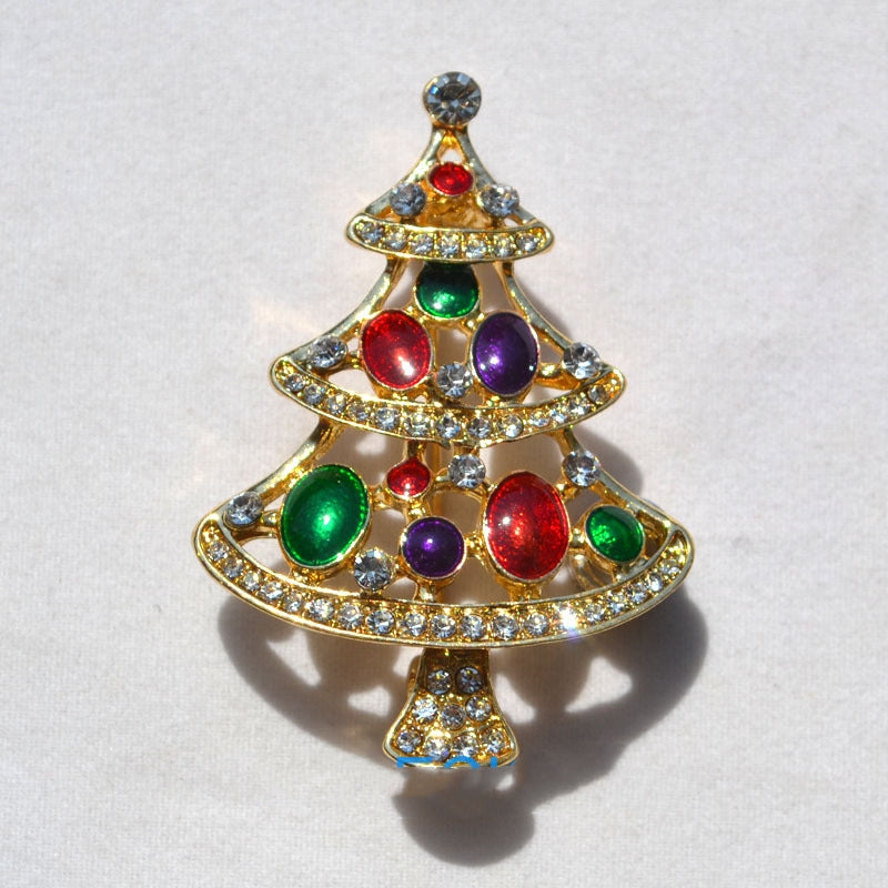 Snowman Christmas brooch pin in painted alloy, first of two snowmen
