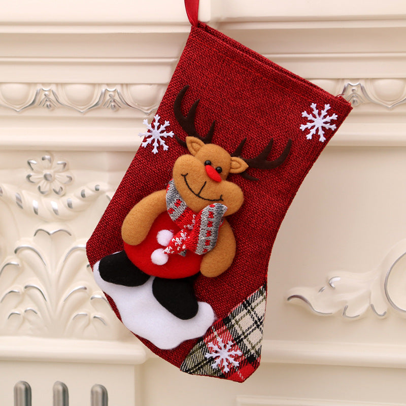 Bear design Christmas stocking gift bag, one of four characters