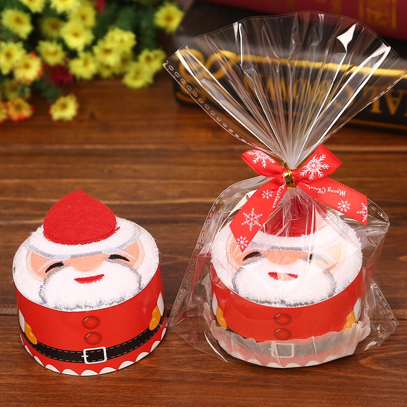 Cotton Christmas face towel supplied in a printed gift box