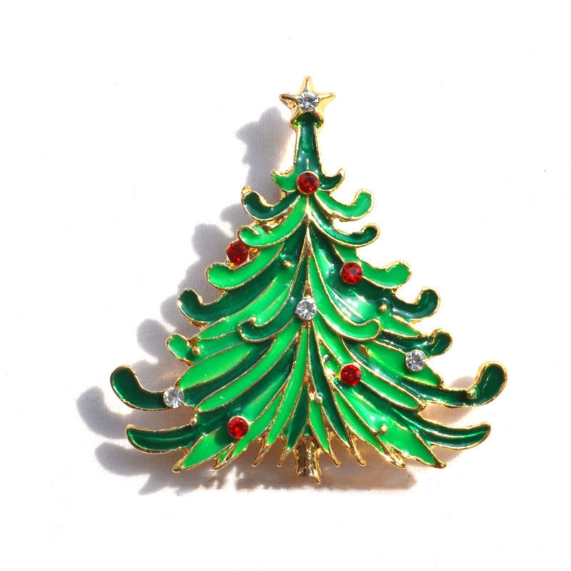 Candle shaped Christmas brooch pin built on a painted alloy body