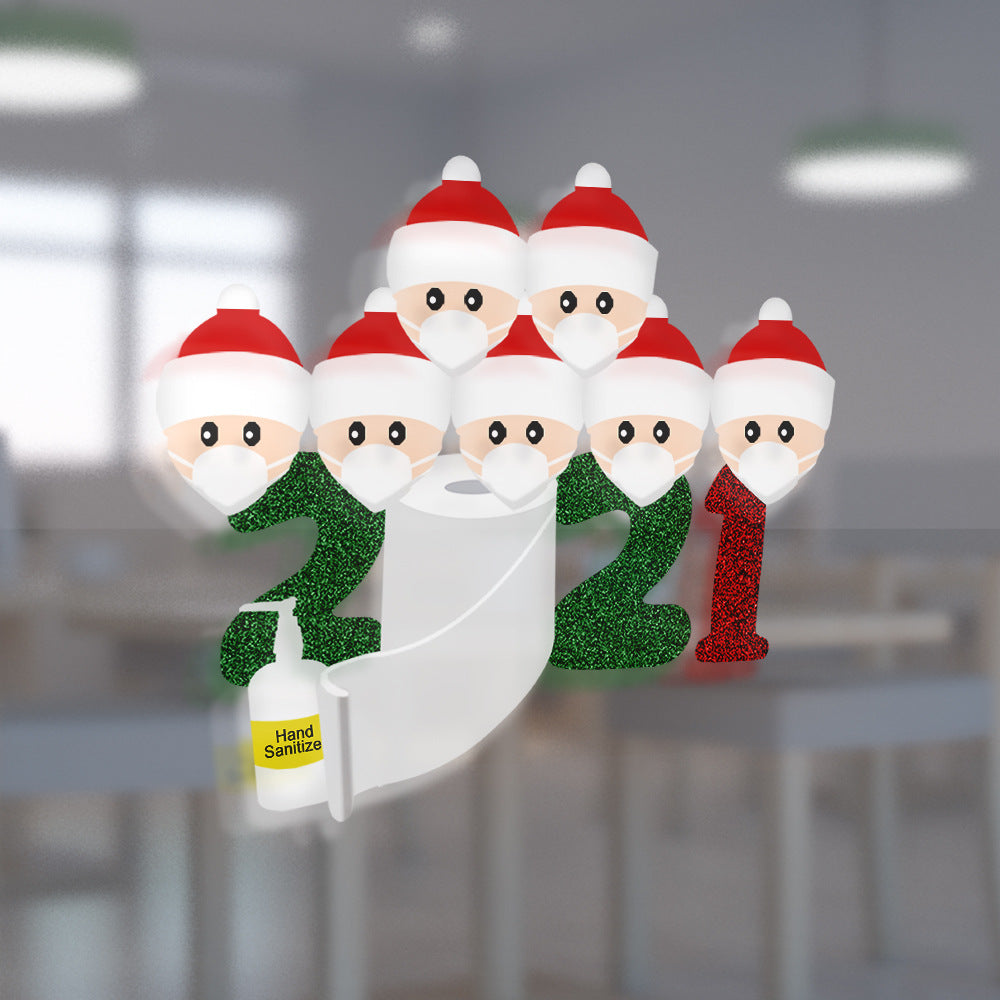 Second window cling design in the seven design Christmas range