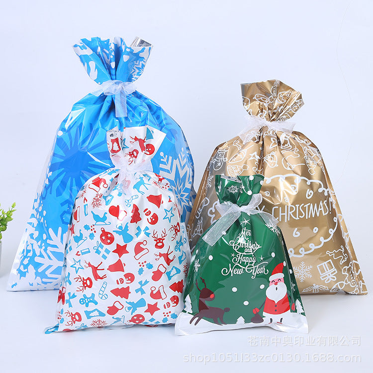 Blue aluminum foil Christmas candy pouch from the four color assortment