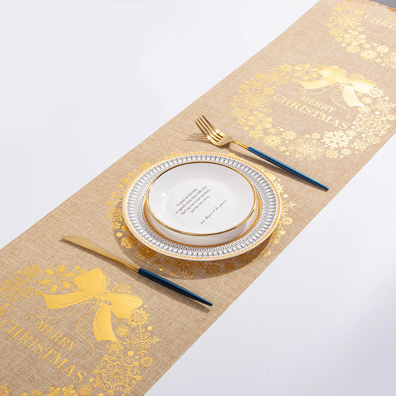 Christmas table runner sold in four design options, one per box