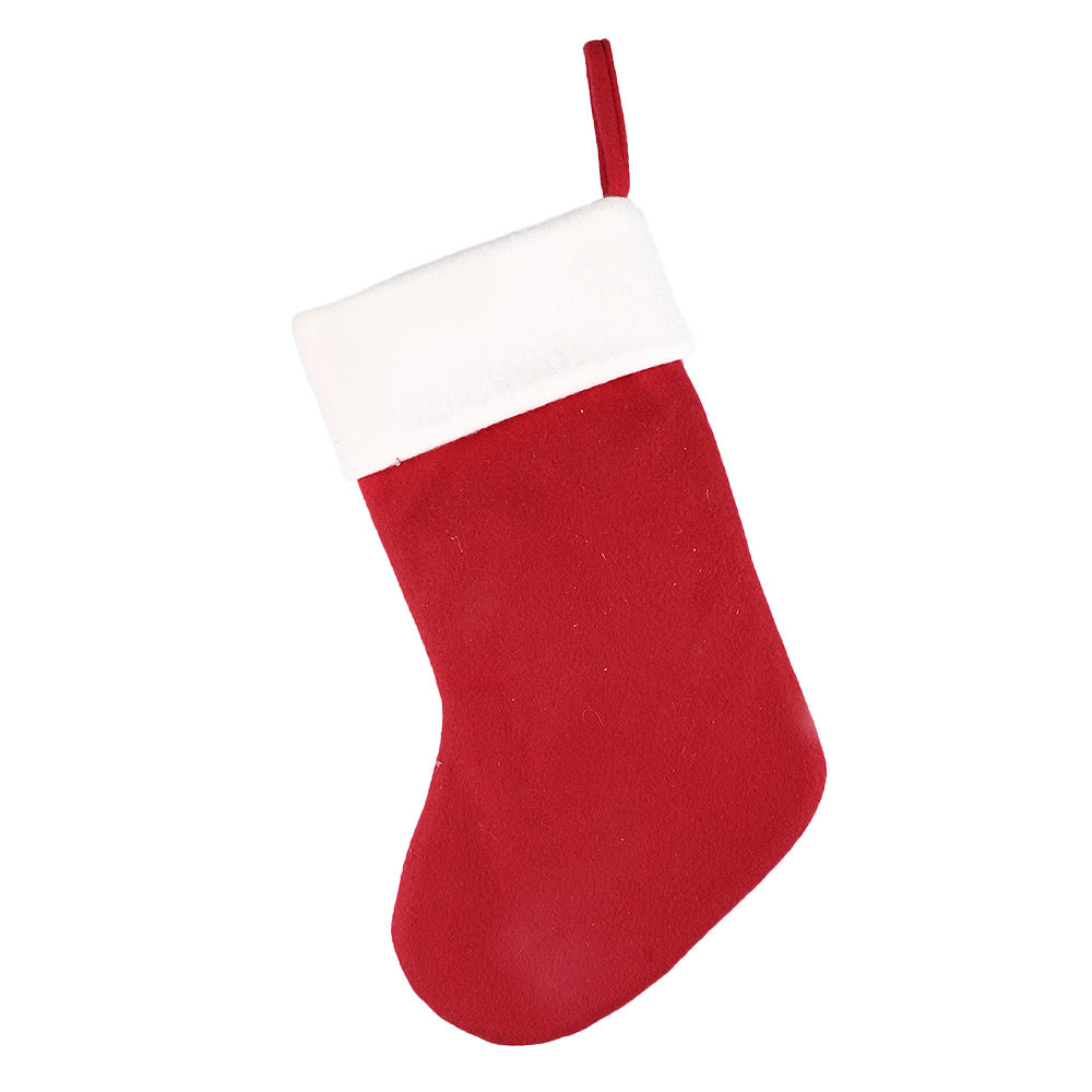 Christmas stocking sewn from non woven fabric backed with brushed fabric