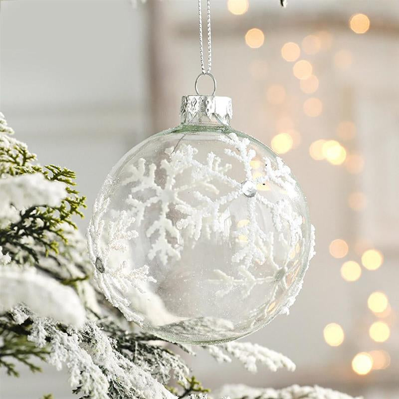 Hanging loop at the top of the clear ball ornament