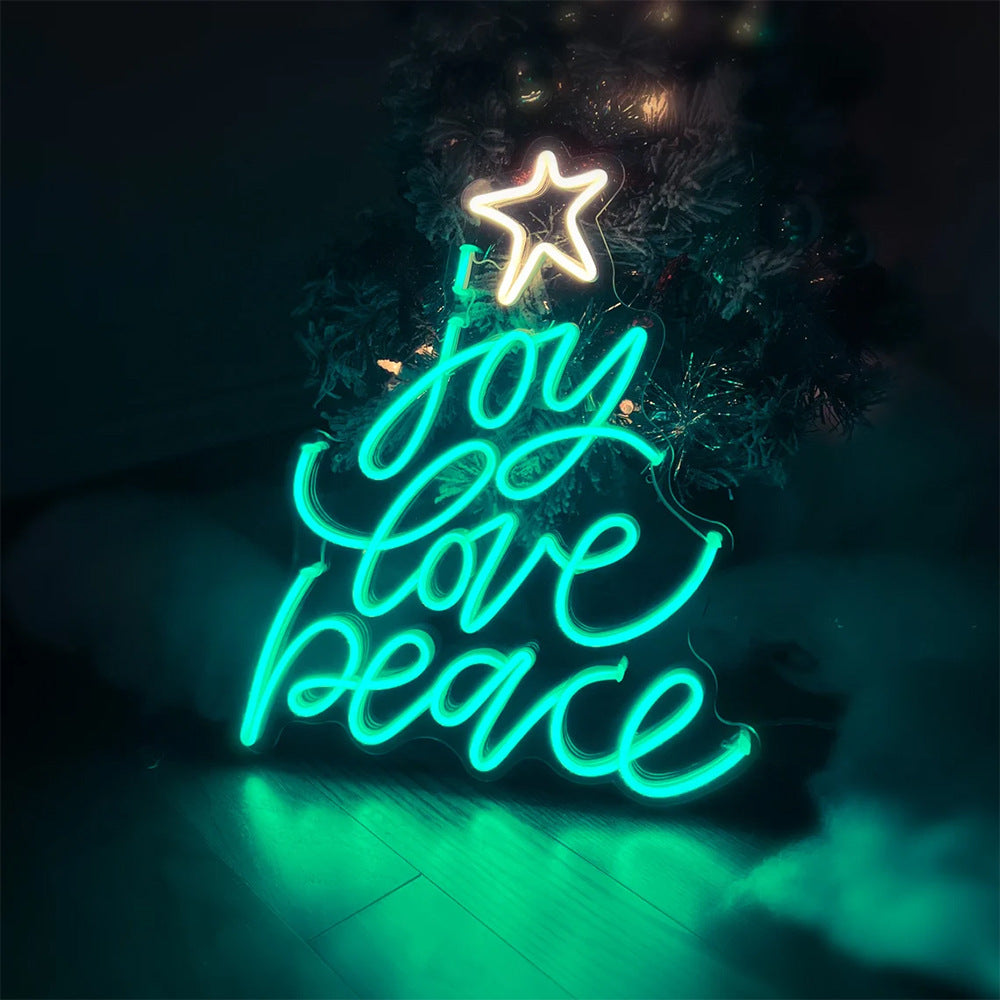 Neon Christmas tree sign supplied with a US, EU, UK or AU plug