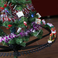 Battery powered Christmas rail car set, supplied ready to store away