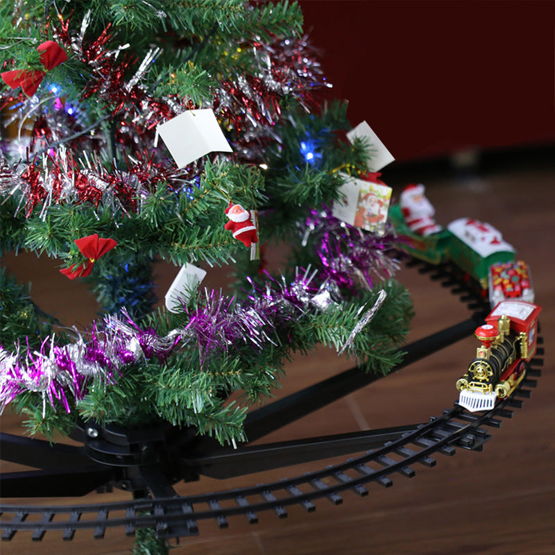 Battery powered Christmas rail car set, supplied ready to store away