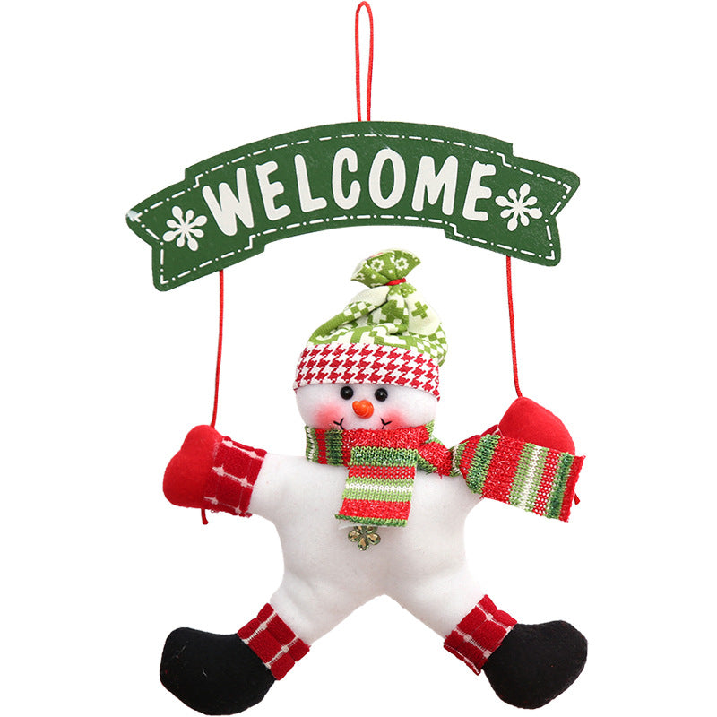 Non-woven Christmas door hanger with clean cut edges that do not fray