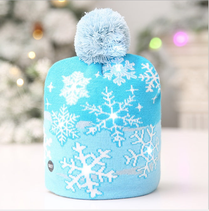Style F Christmas hat in knitted fabric with a soft pom-pom top
