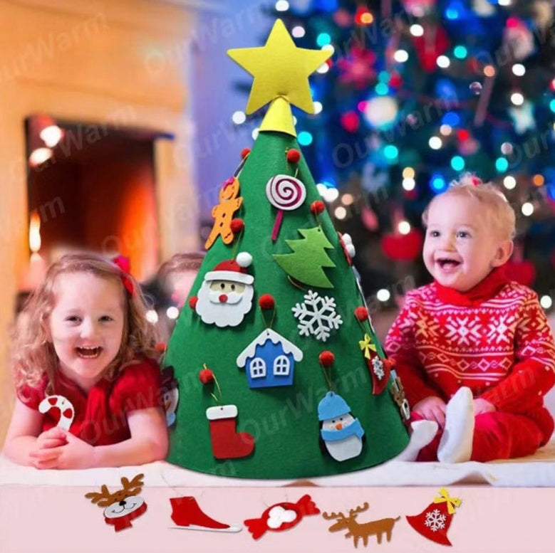 Felt Christmas tree weighing about 11.1 ounces in total