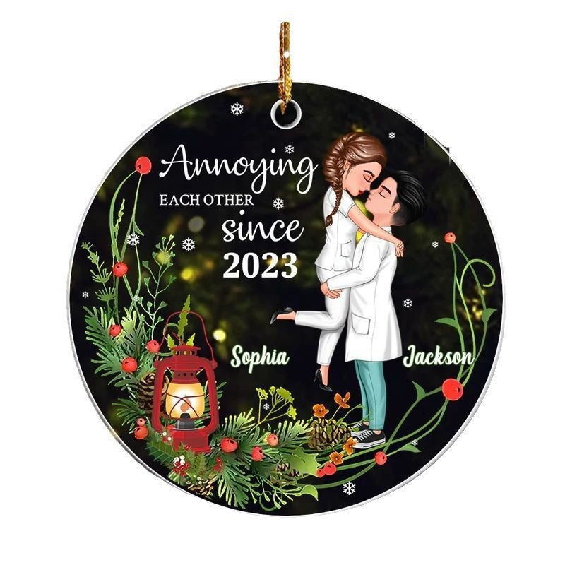 Lightweight acrylic Christmas ornament from a range of thirty four designs