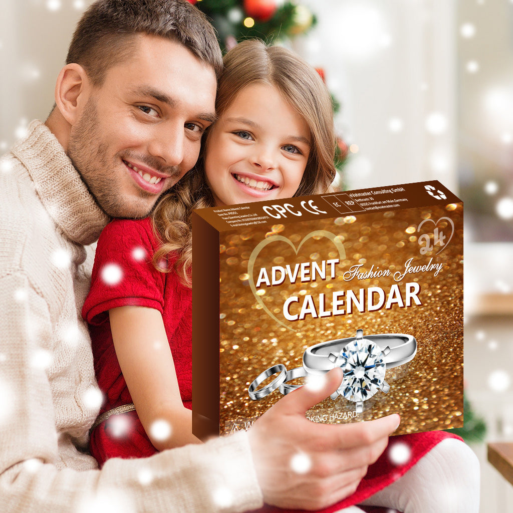 Christmas advent calendar box holding twenty four numbered openings