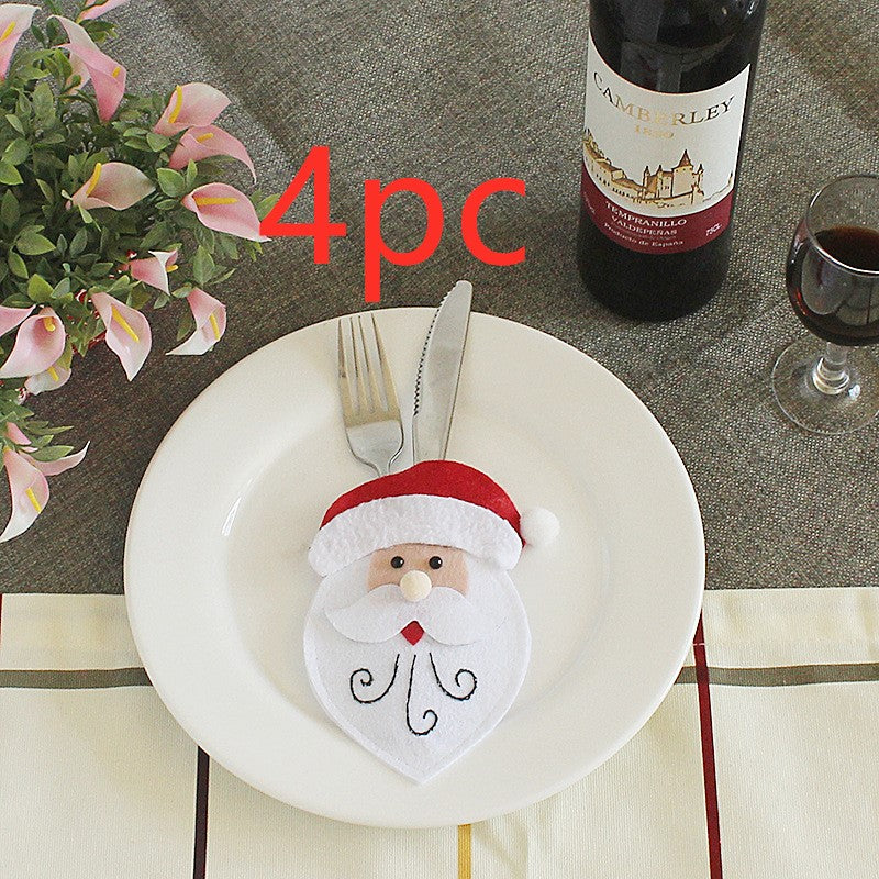 Fabric Christmas silverware holder, 5.3 inches long in the smallest styles