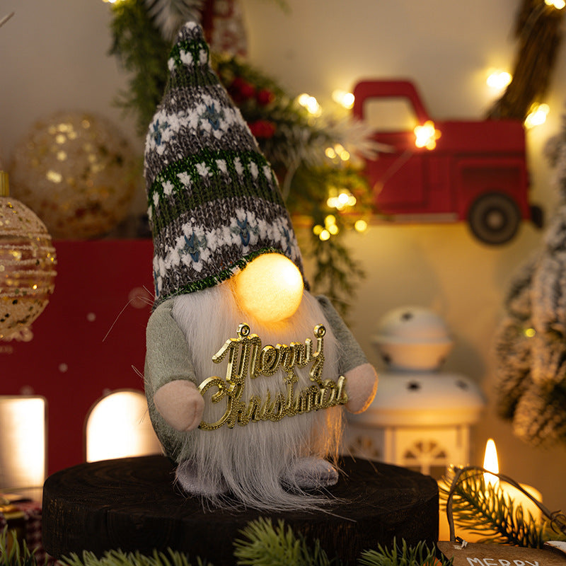 Soft polyester Christmas gnome figure that stands on its own