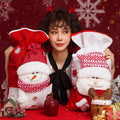 Cotton Christmas gift bag printed with a Santa design