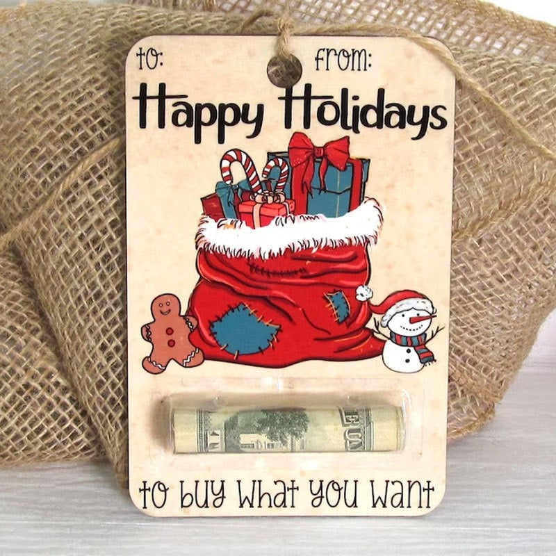 Design 4 of the printed wood Christmas plaque in the 4 by 6 size
