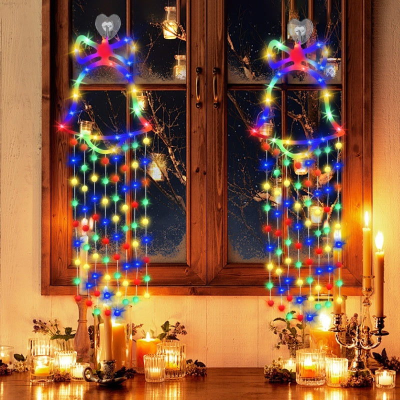Christmas bell hanging lamp with a plastic shell and internal light