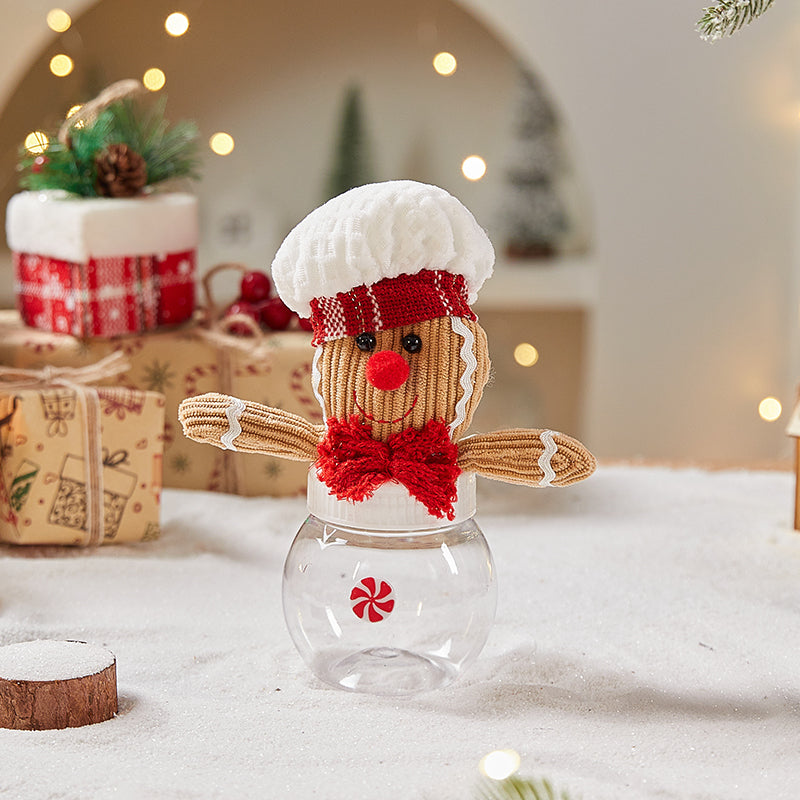 White hat gingerbread man candy box that opens to hold small treats