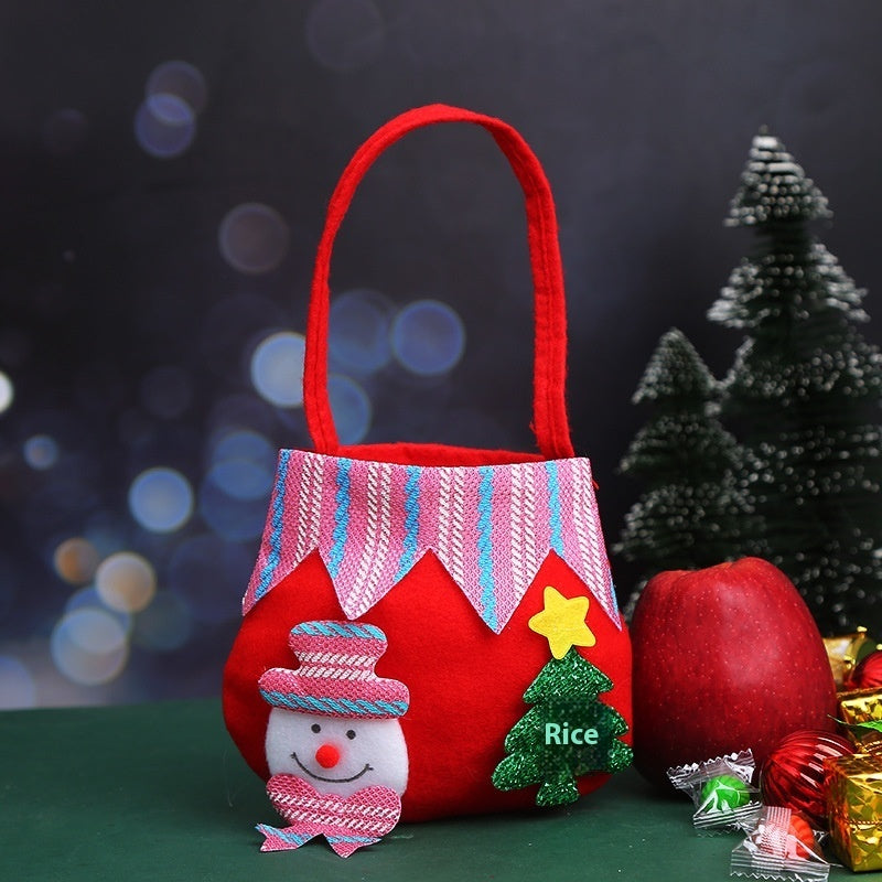 Deer design cloth Christmas gift bag, 6.3 by 5.9 inches