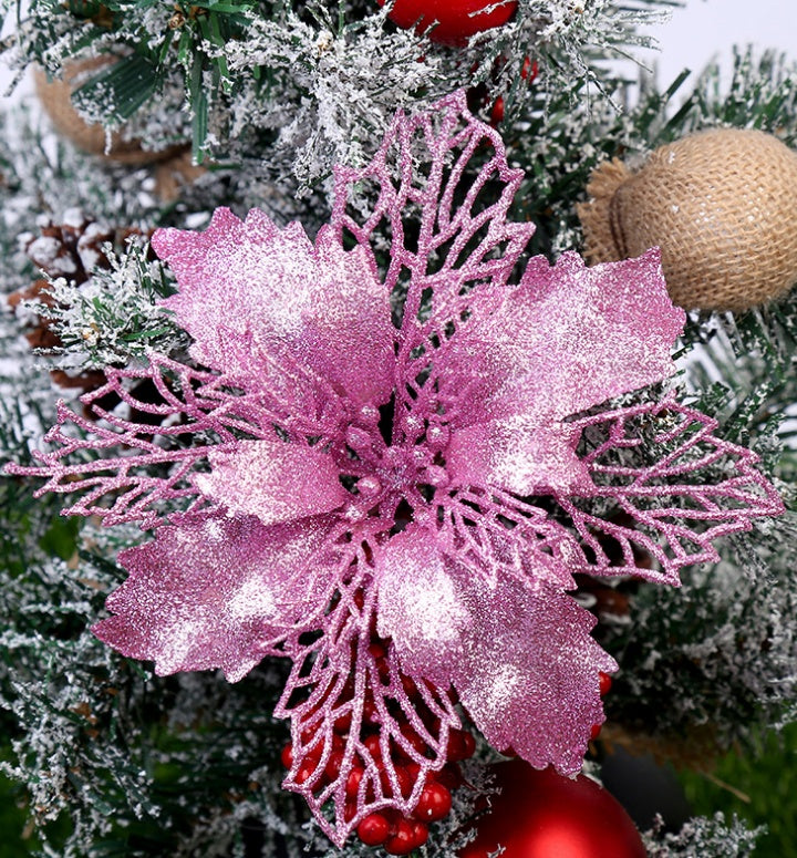 Champagne and pink mini Christmas wreaths from the same glitter range