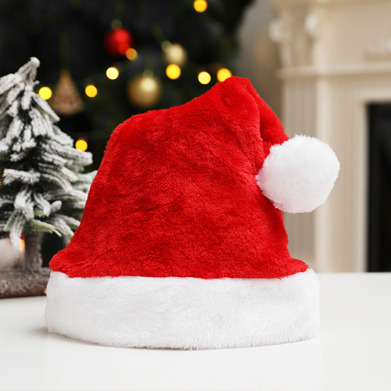 Classic Santa hat cut from dense short plush velvet
