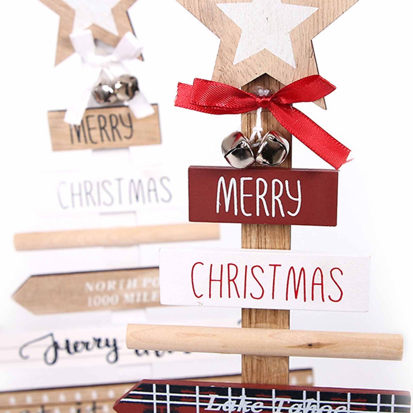 White wooden Christmas tree decoration, the second of two finishes