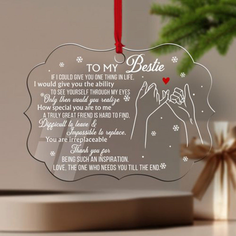 Acrylic Christmas tree decoration supplied as one decoration per pack