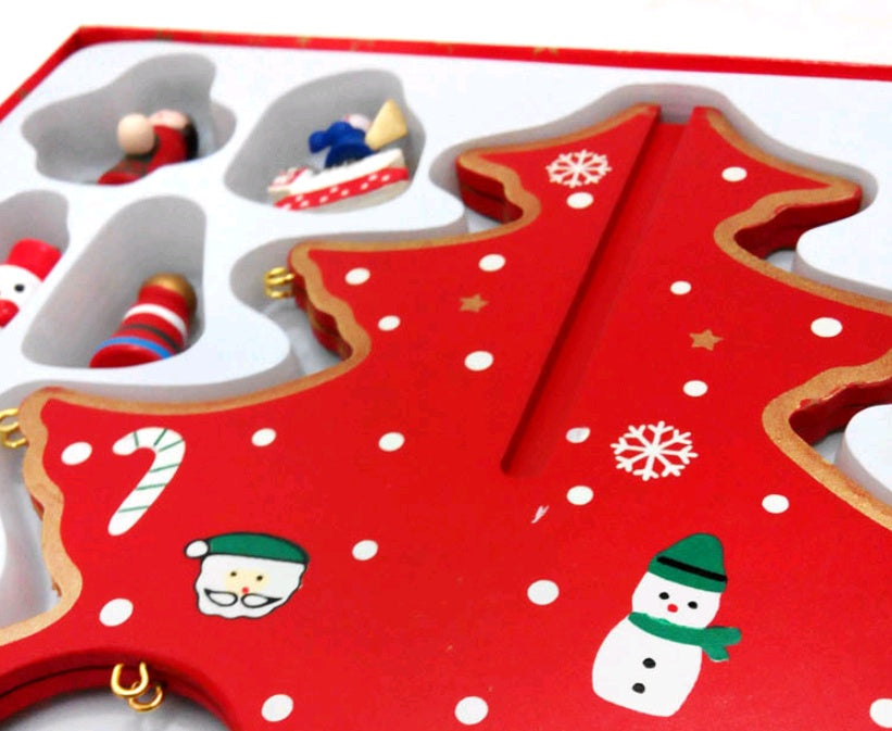 Solid timber Christmas tree decoration painted by hand