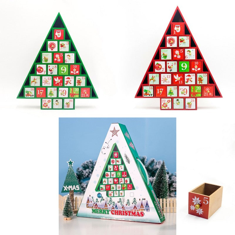 Second style of the wooden Christmas advent calendar