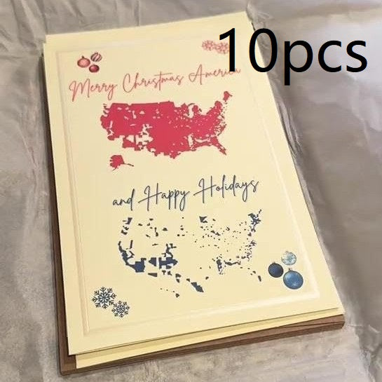 Merry Christmas paper card, sold singly or in three pack sizes
