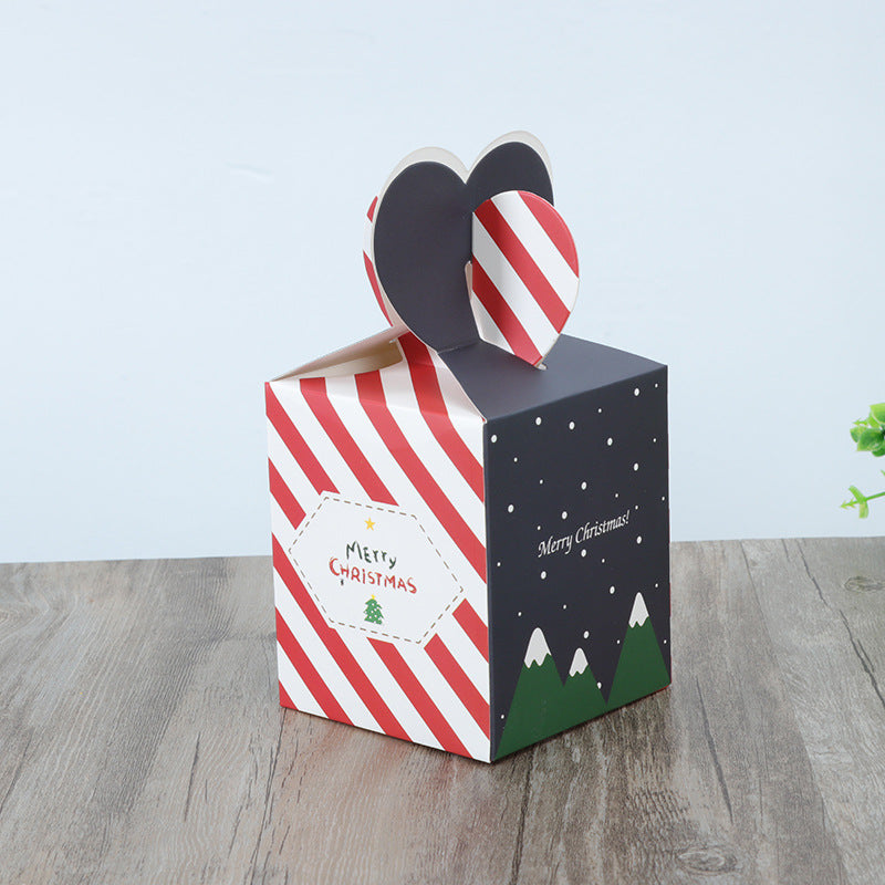 Snowy Mountain print Christmas gift box measuring 3.3 by 3.9 inches