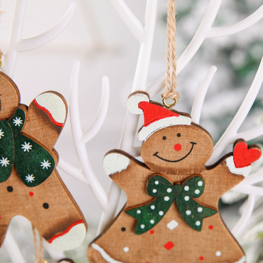 Bow style wooden gingerbread pendant from the four style range