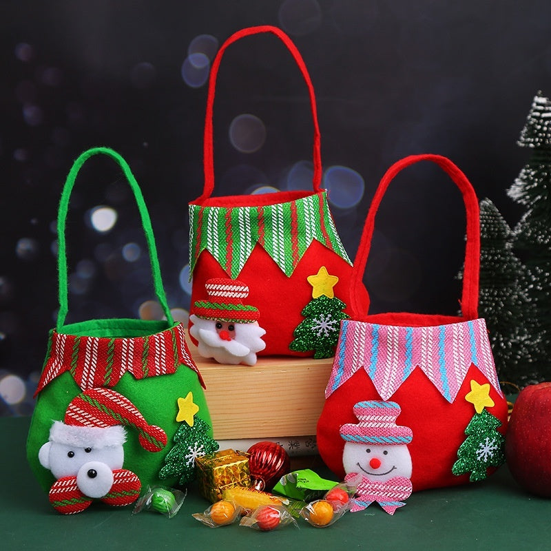 Santa cloth Christmas gift bag measuring 6.3 by 5.9 inches