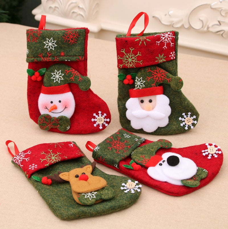 Small Christmas stocking weighing around 0.5 ounces, sized for candy