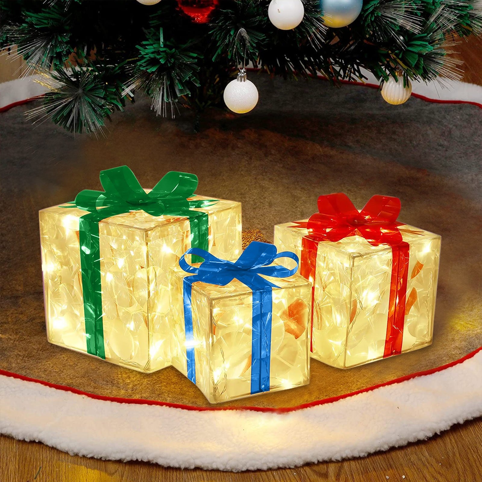 Battery case supplied with the lighted Christmas gift box decoration