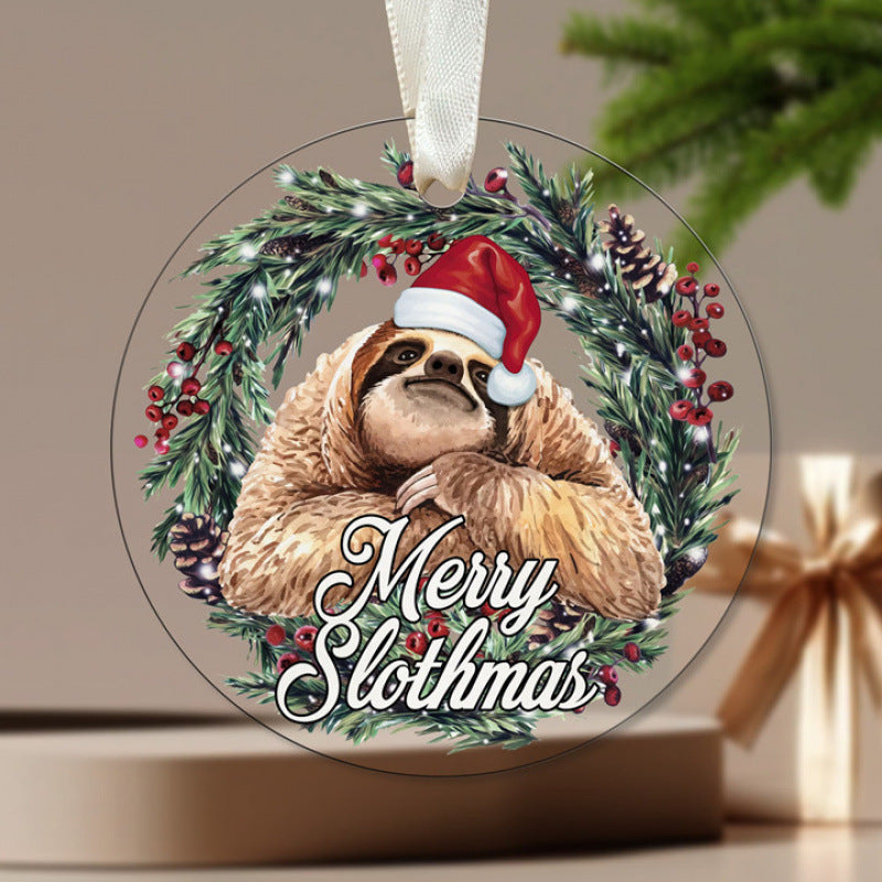 Lightweight acrylic Christmas ornament for hanging on the outer branches of a tree