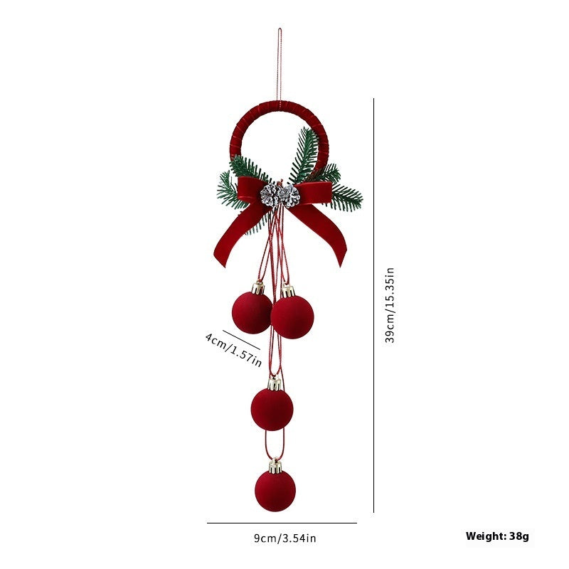 Soft flocked texture covering the wine red Christmas ornament