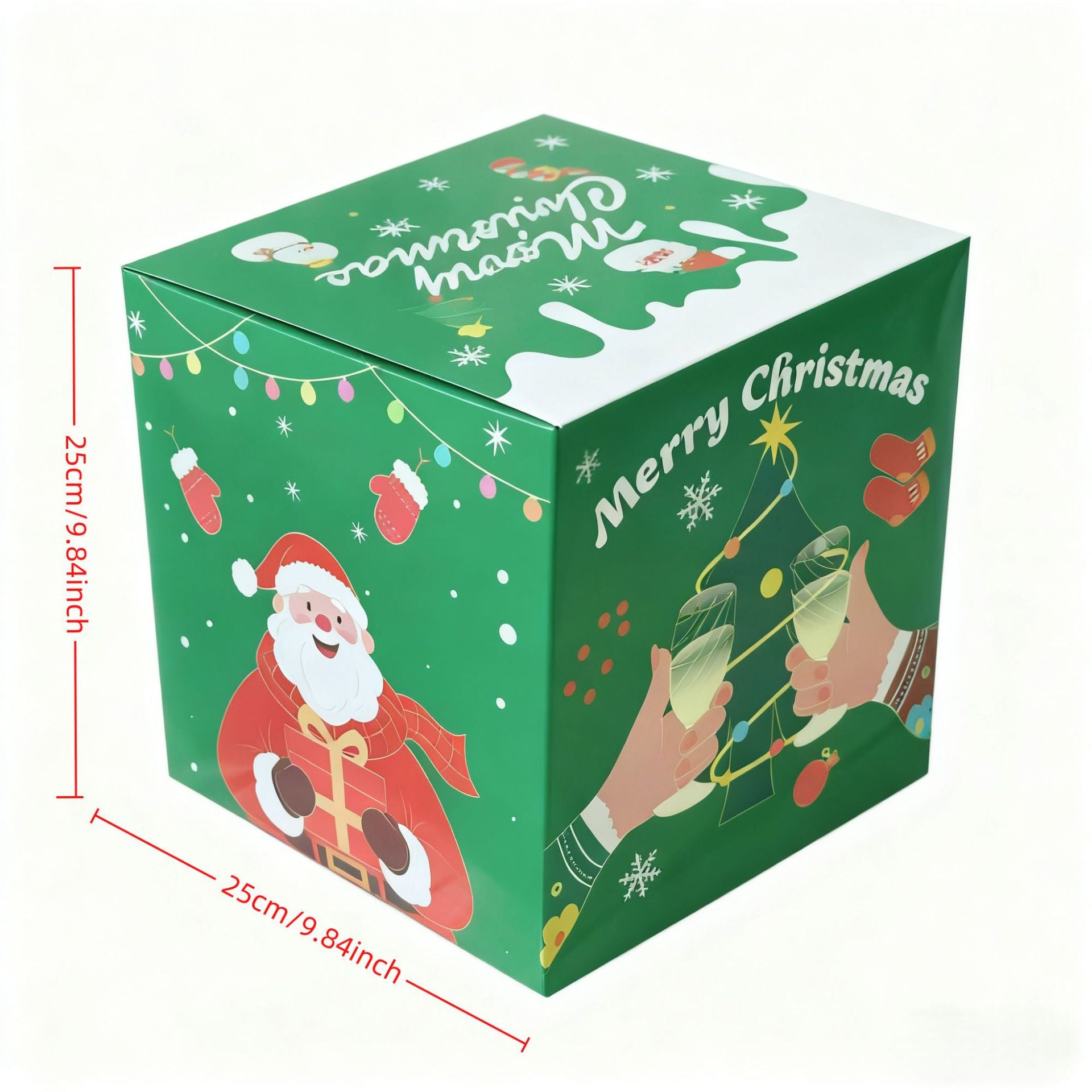 Paper board Christmas gift box, light enough to store flat afterwards