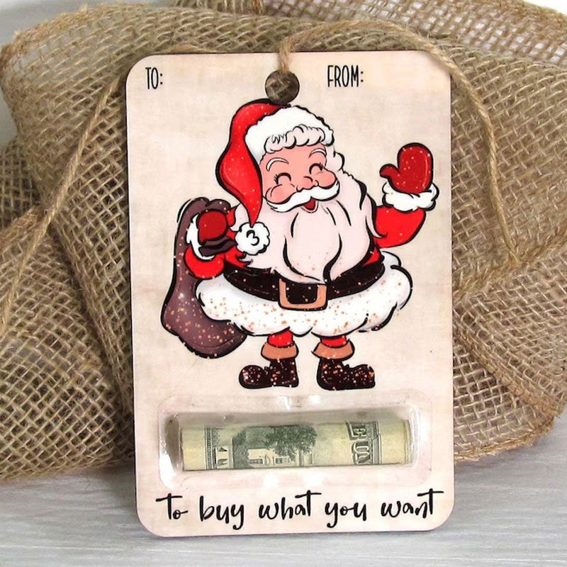Design 2 of the printed wooden Christmas plaque, 4 by 6 inches