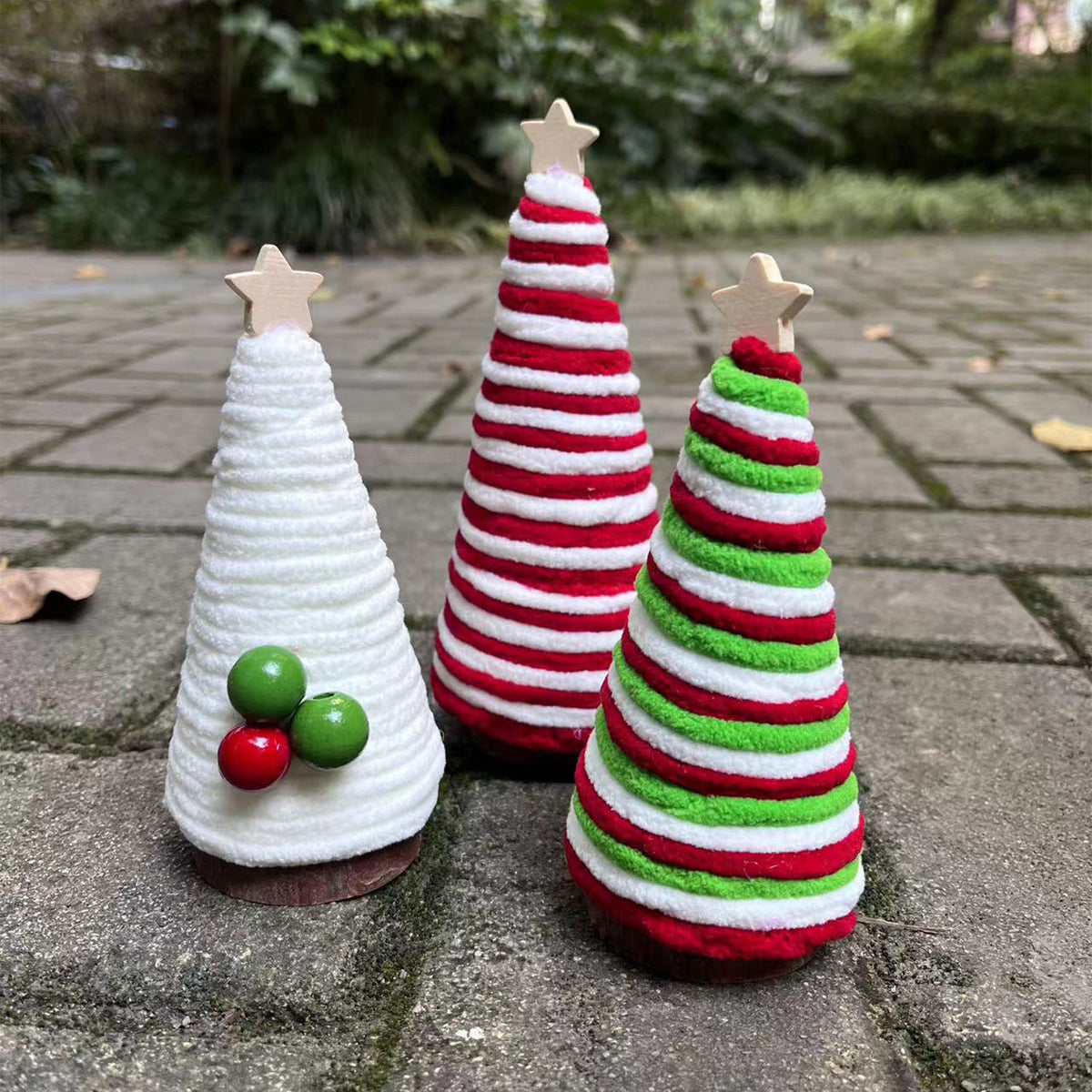 Red and white two tone mini Christmas tree decoration