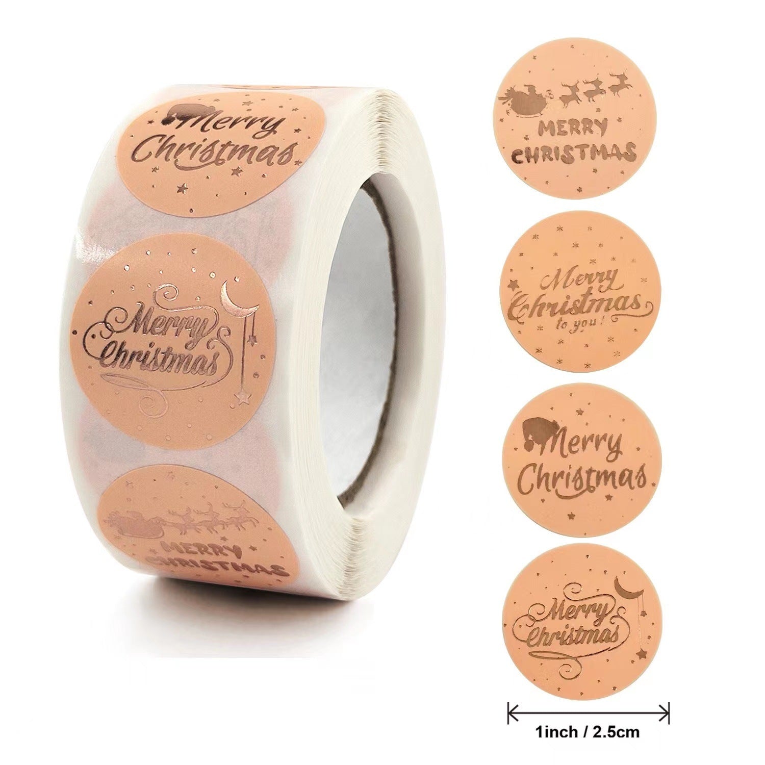Christmas gift stickers supplied on a lattice backing paper roll