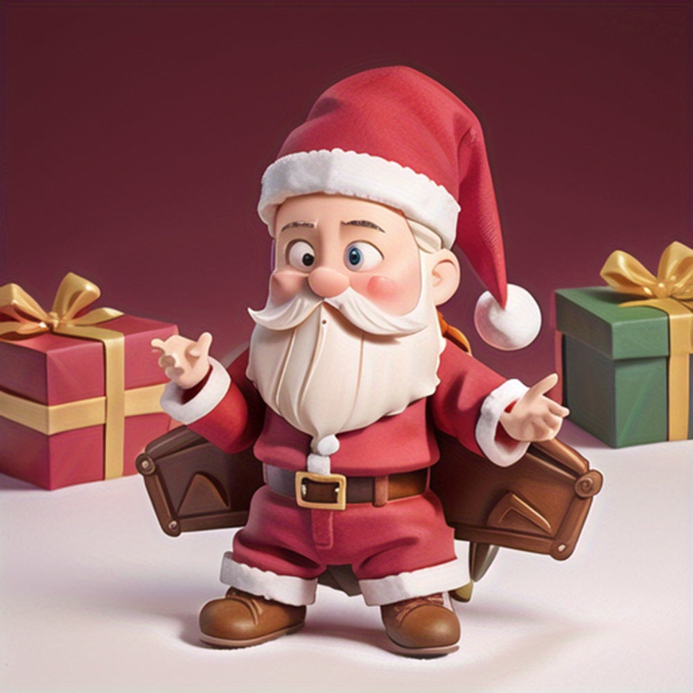 Molded white beard on the resin Christmas Santa Claus figure