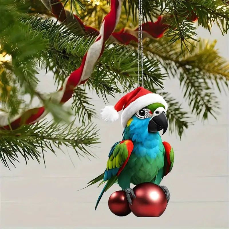 Clear acrylic Christmas ornament that hangs flat rather than round