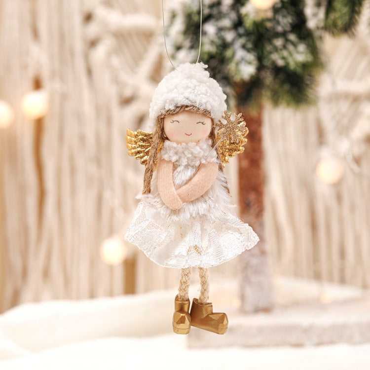 Lace angel Christmas ornament measuring 5.9 by 3.1 by 1.6 inches