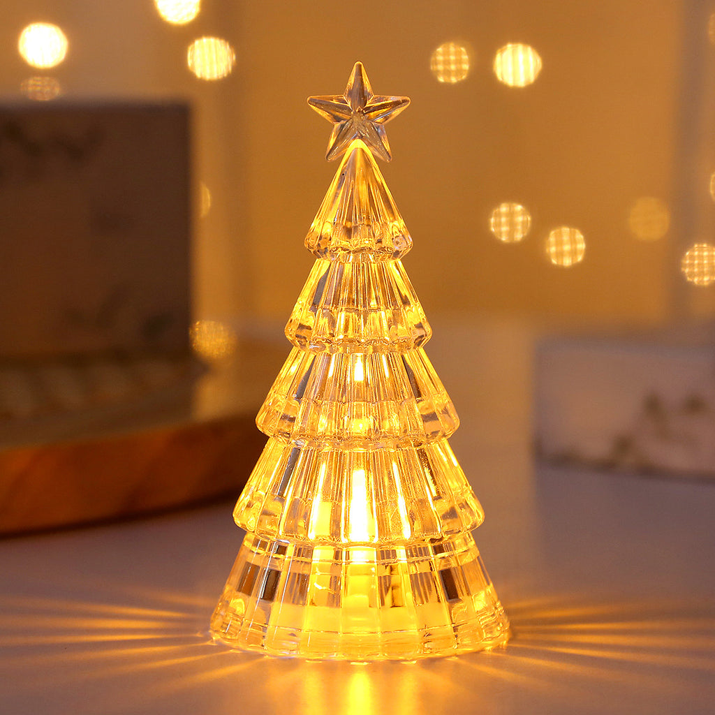 Multicolor version of the faceted Christmas tree night light